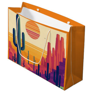 Colourful southwestern desert art large gift bag