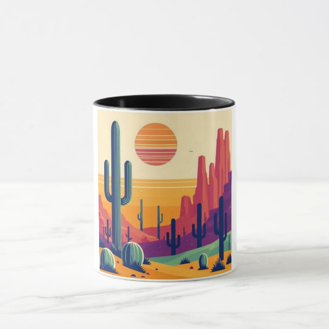 Colourful southwestern desert art mug (Center)