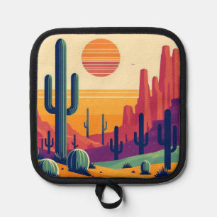 Colourful southwestern desert art pot holder