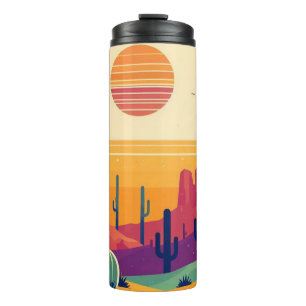 Colourful southwestern desert art thermal tumbler