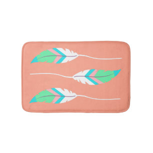 Colourful Southwestern Feathers Bath Mat