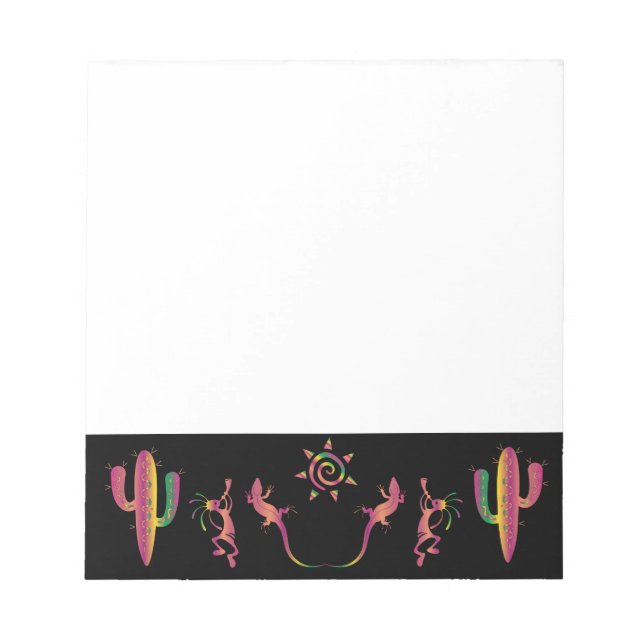 Colourful Southwestern Kokopelli Lamp Shade Notepad (Front)