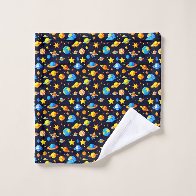 Colourful Space Adventure 🚀🌌 Vibrant Planets  Wash Cloth (Wash Cloth)