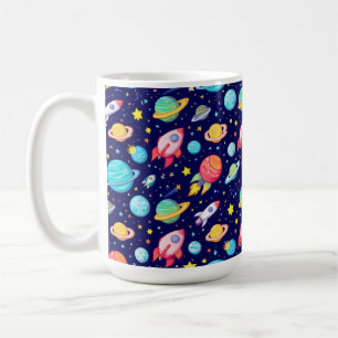 Colourful Space Cartoon Pattern Coffee Mug