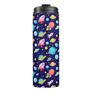Colourful Space Cartoon Pattern Thermal Tumbler