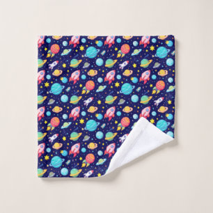 Colourful Space Cartoon Pattern Wash Cloth
