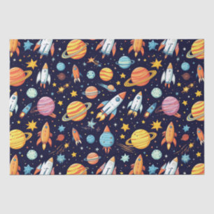 Colourful Space Exploration Pattern Tissue Paper