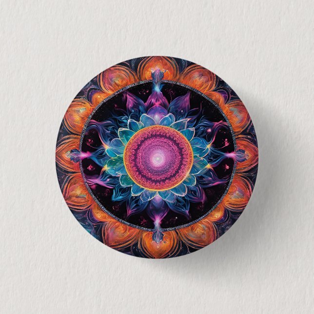 Colourful Space Mandala 3 Cm Round Badge (Front)