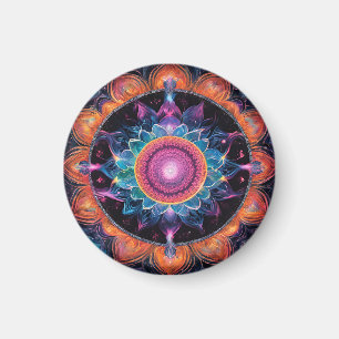 Colourful Space Mandala Magnet