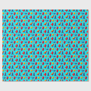 🎁 Colourful Space Party Kids Gift Wrap Paper 🚀