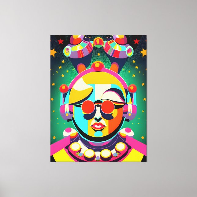 Colourful Space Person Pop Art Canvas Print (Front)