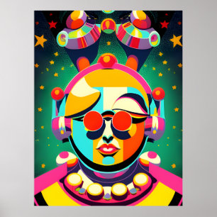 Colourful Space Person Pop Art Poster