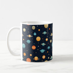 Colourful Space Planet Pattern Coffee Mug
