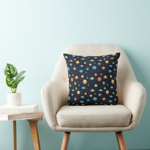 Colourful Space Planet Pattern Cushion