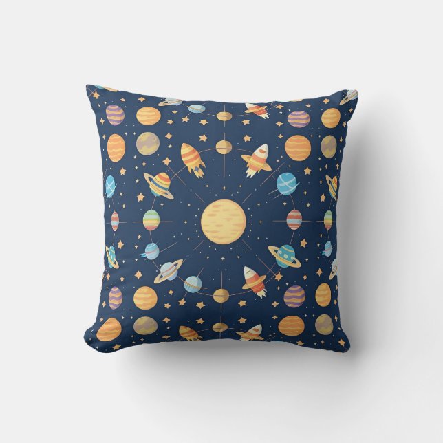 🪐 Colourful Space Planets Galaxy Home Decor  Cushion (Front)