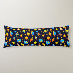 Colourful Space Theme With Planets Body Cushion