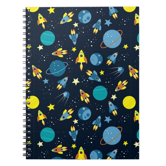 Colourful Space-Themed Pattern Notebook (Front)