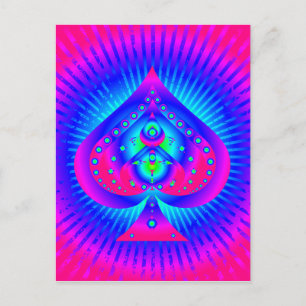 Colourful Spades Symbol Postcard