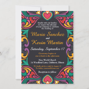 Colourful Spanish Border Wedding invitation
