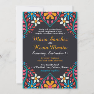 Colourful Spanish Border Wedding invitation