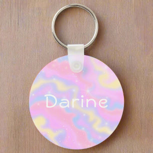 Colourful Sparkles Rainbow Girly Key Ring