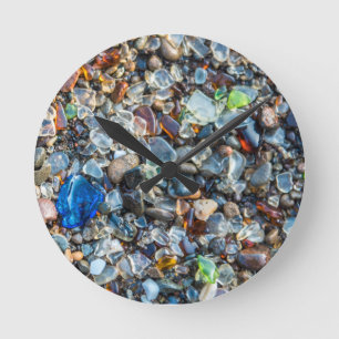 Colourful Sparkling Sea Glass Wall Clock