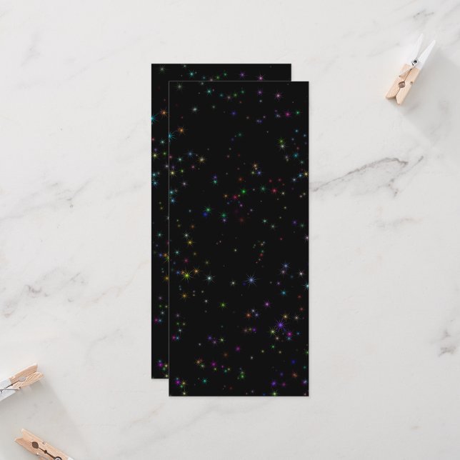 Colourful sparkling stars in night sky black desig (Front/Back In Situ)