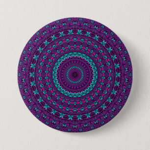 Colourful Sparkly Jewel Tone Mandala Digital Art 7.5 Cm Round Badge