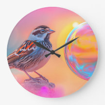 Colourful Sparrow and Rainbow Bubble 