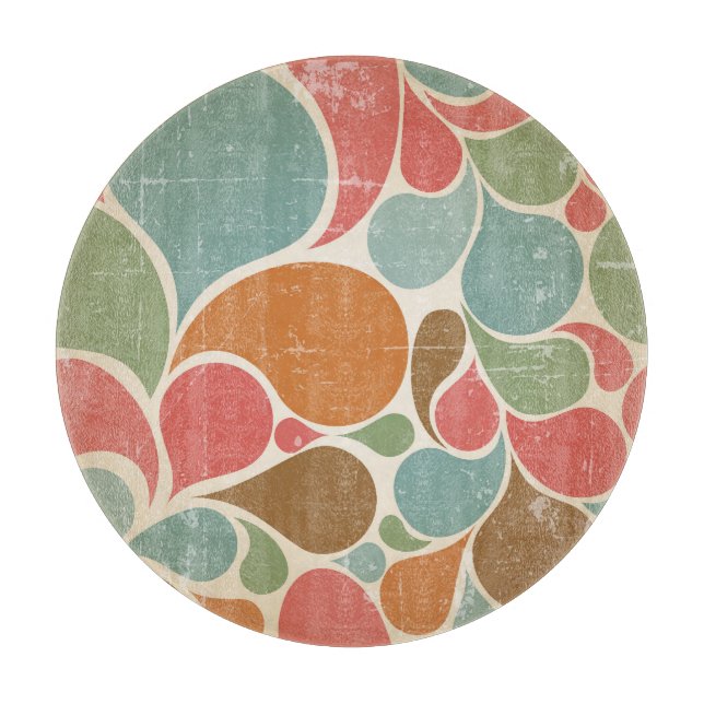 Colourful Spatters: Abstract Retro Pattern. Cutting Board (Front)