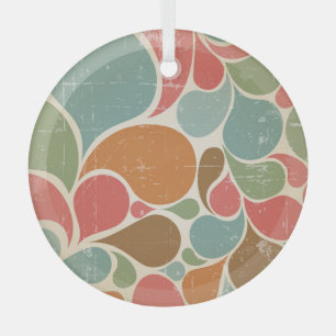Colourful Spatters: Abstract Retro Pattern. Glass Tree Decoration