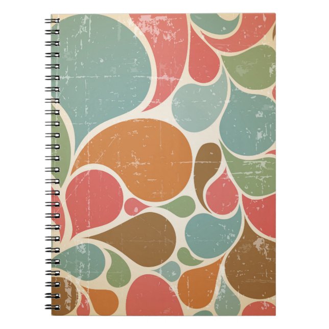 Colourful Spatters: Abstract Retro Pattern. Notebook (Front)