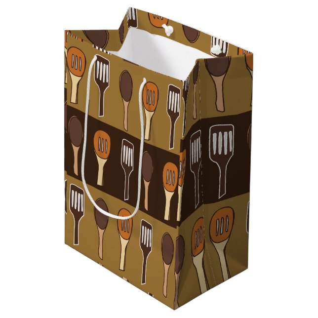 Colourful Spatula Kitchen Cooking Medium Gift Bag (Front Angled)