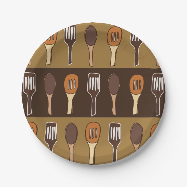 Colourful Spatula Kitchen Cooking Party Paper Plate (Front)