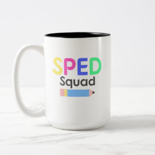 Colourful Special Education Shirt, Sped Squad Two-Tone Coffee Mug