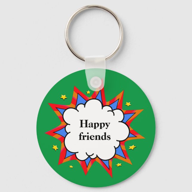 colourful speech bubble key ring (Front)
