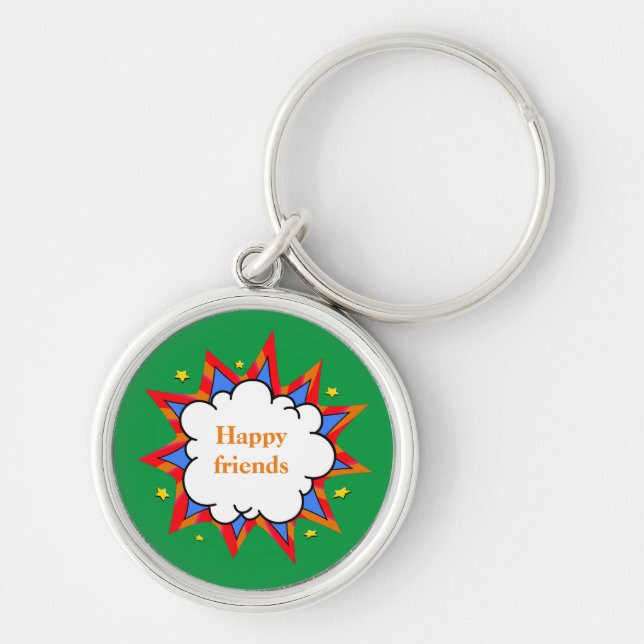 colourful speech bubble key ring (Front)