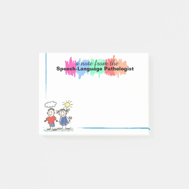 Colourful Speech-Language Pathologist Sticky Notes (Front)