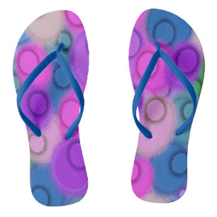 Colourful Sphere Abstract Painting Flip Flops