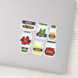 Colourful spice jars cooking style