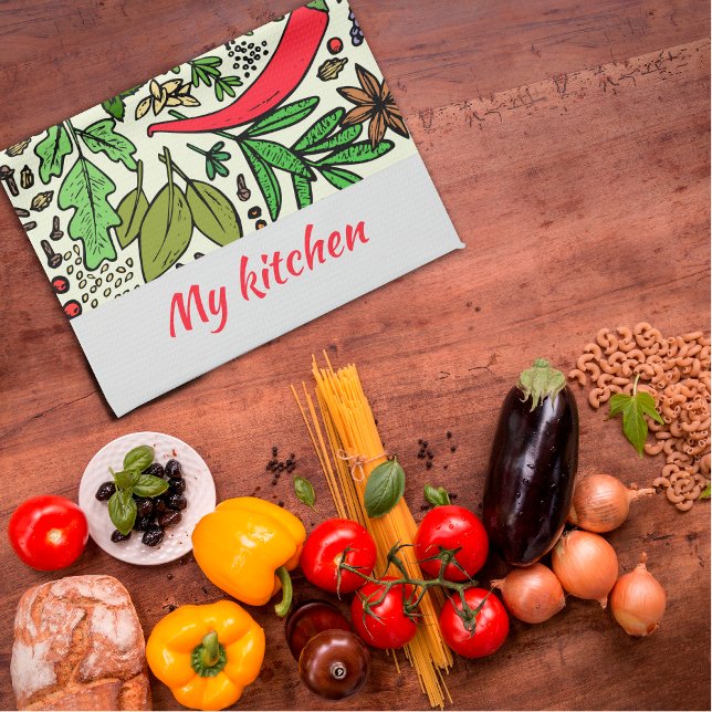 Colourful spices pattern name Kitchen Towels (Creator Uploaded)