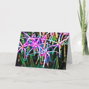 Colourful Spider Lily Art Note Card