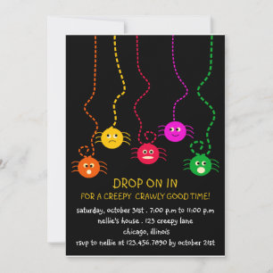 Colourful Spiders Invitation