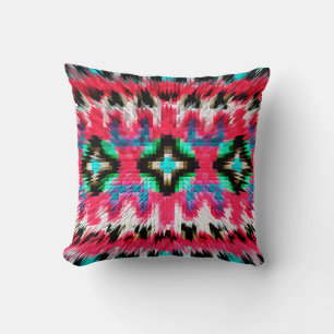Colourful spiky kaleidoscopic patternabstract, art cushion