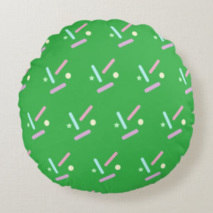 Colourful Spinkles Green Bright Round Cushion