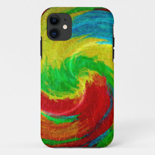 Colourful Spiral Abstract Art 2 iPhone 11 Case