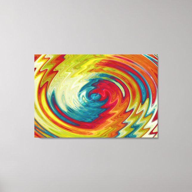 Colourful Spiral Abstract Art Canvas Print (Front)