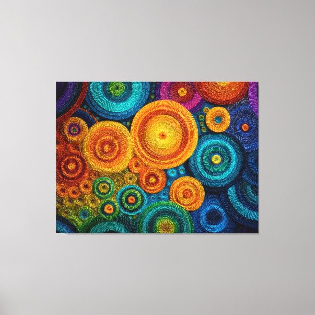 Colourful Spiral Abstract Pattern Geometric Swirl Canvas Print (Front)