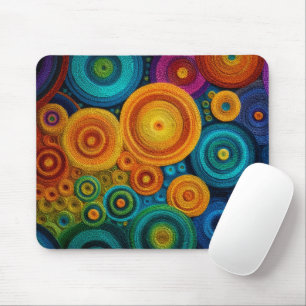 Colourful Spiral Abstract Pattern Geometric Swirl Mouse Mat