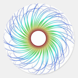 Colourful Spiral Classic Round Sticker